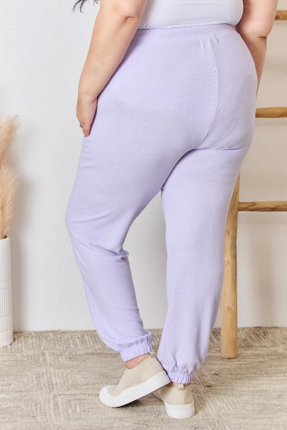 RISEN Full Size Drawstring Ultra Soft Knit Joggers