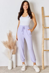 RISEN Full Size Drawstring Ultra Soft Knit Joggers