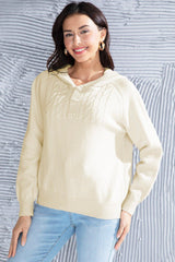 Cable Knit Long Sleeve Hooded Sweater - Admiresty