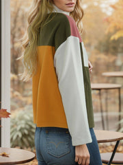 Color Block Zip - Up Long Sleeve Jacket - Admiresty