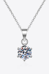 1 Carat Moissanite 925 Sterling Silver Necklace - Admiresty